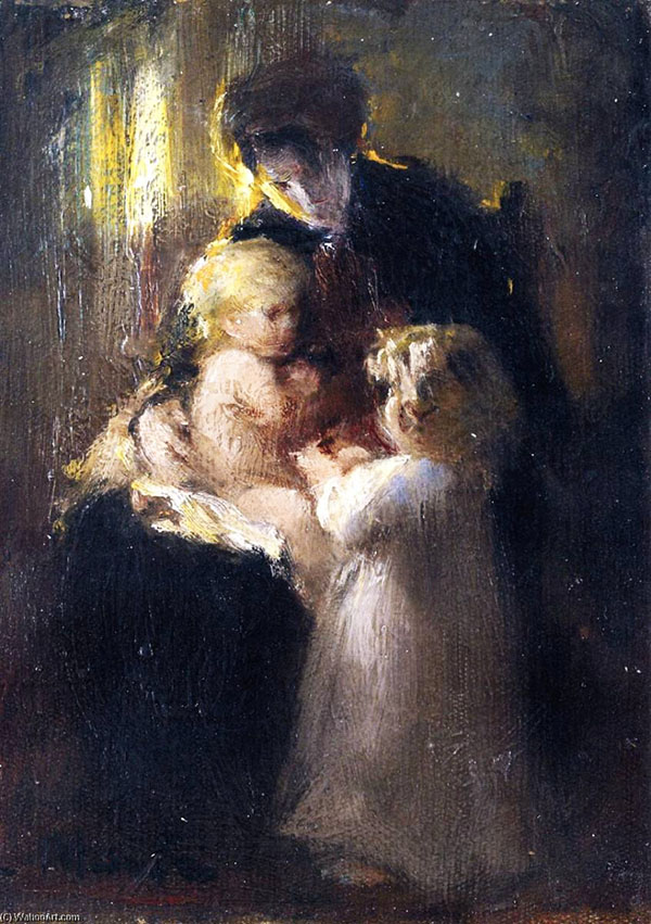 Mother with Children by Laura Muntz Lyall | Oil Painting Reproduction