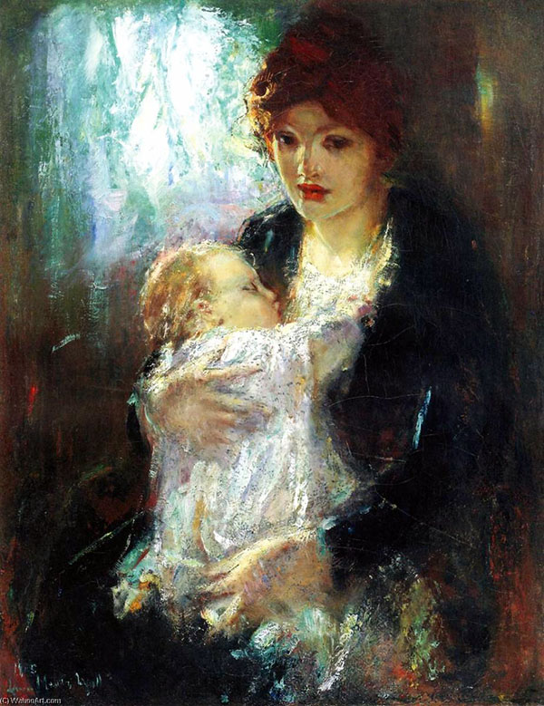 The Lullaby by Laura Muntz Lyall | Oil Painting Reproduction