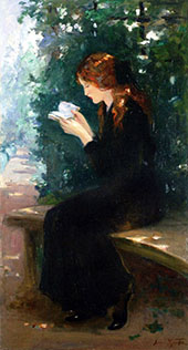 Woman Reading a Book 1910 By Laura Muntz Lyall