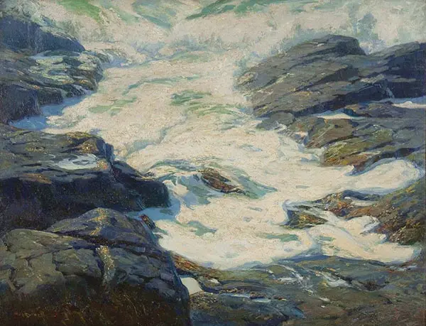 White Surf Monhegan Island By Wilson H Irvine