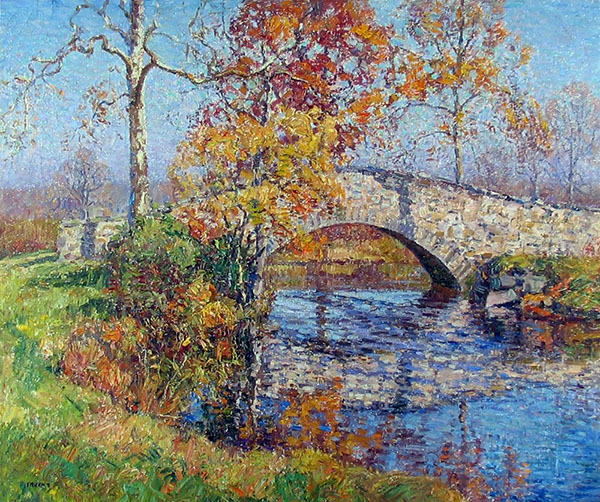 The Stone Bridge 1920 by Wilson H Irvine | Oil Painting Reproduction