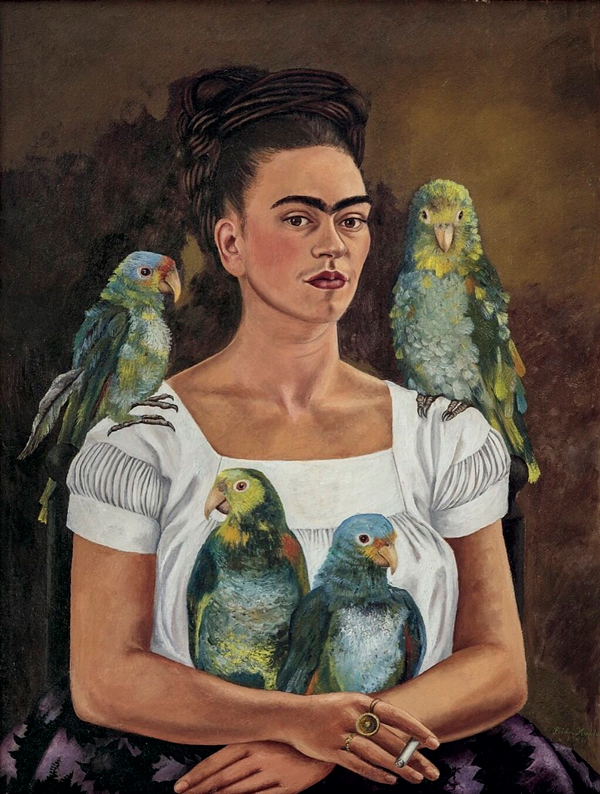 Me and My Parrots 1941 by Frida Kahlo | Oil Painting Reproduction
