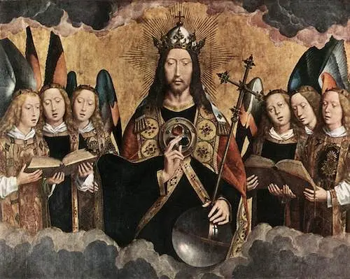 Christ Surrounded by Musician Angels 1480 By Hans Memling