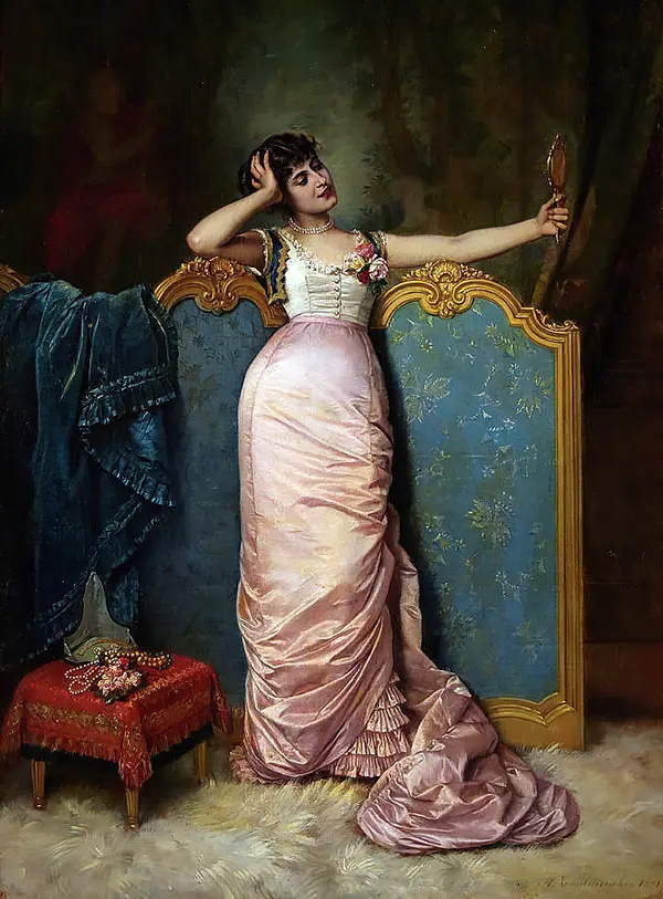 Admiring her Looks By Auguste Toulemouche