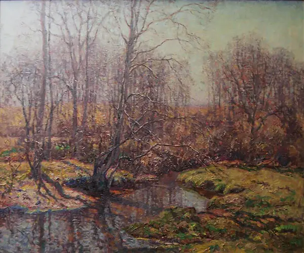 Fall Eight Mile River Connecticut By Wilson H Irvine
