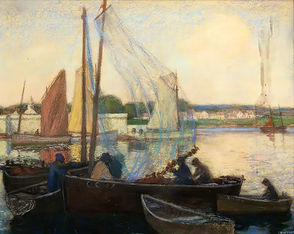 Harbor Concarneau Brittany By Wilson H Irvine