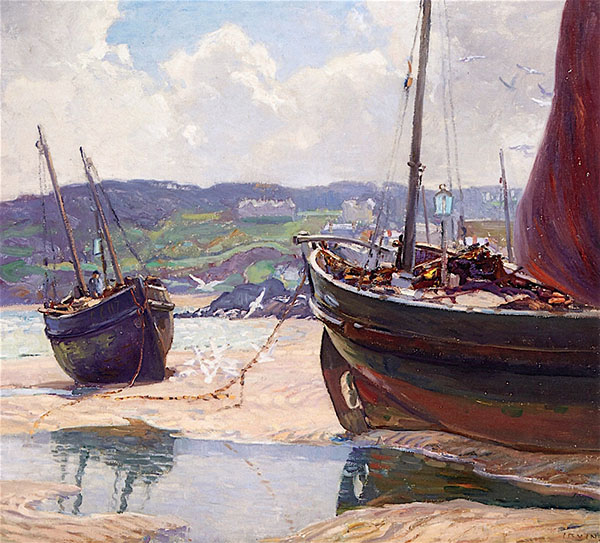 Low Tide St Ives by Wilson H Irvine | Oil Painting Reproduction