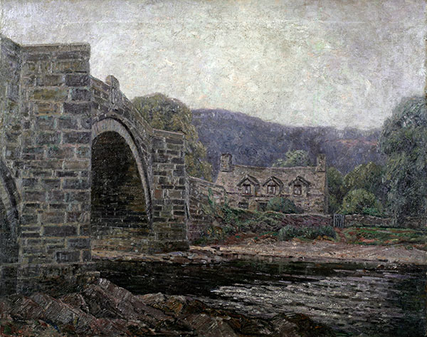 View of a Stone Bridge by Wilson H Irvine | Oil Painting Reproduction