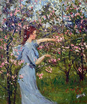 Woman in Orchard By Wilson H Irvine