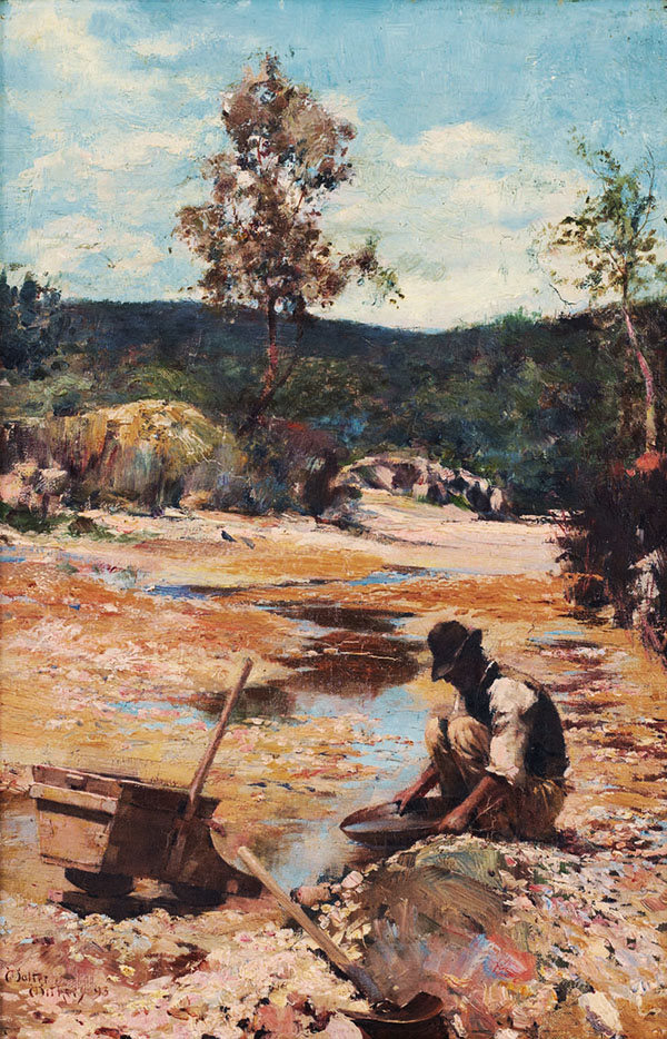 Panning for Gold 1893 by Walter Withers | Oil Painting Reproduction