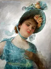The Summer Bonnet By Pierre Carrier Belleuse