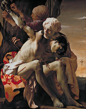 St Sebastian Tended by Irene and her Maid 1625 By Hendrick ter Brugghen