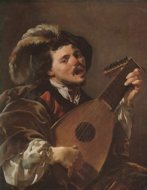 The Singing Lute Player 1624 | Oil Painting Reproduction