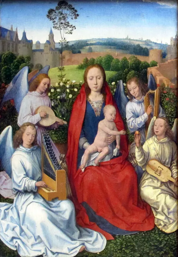 Madonna of The Rose Bower 1480 By Hans Memling