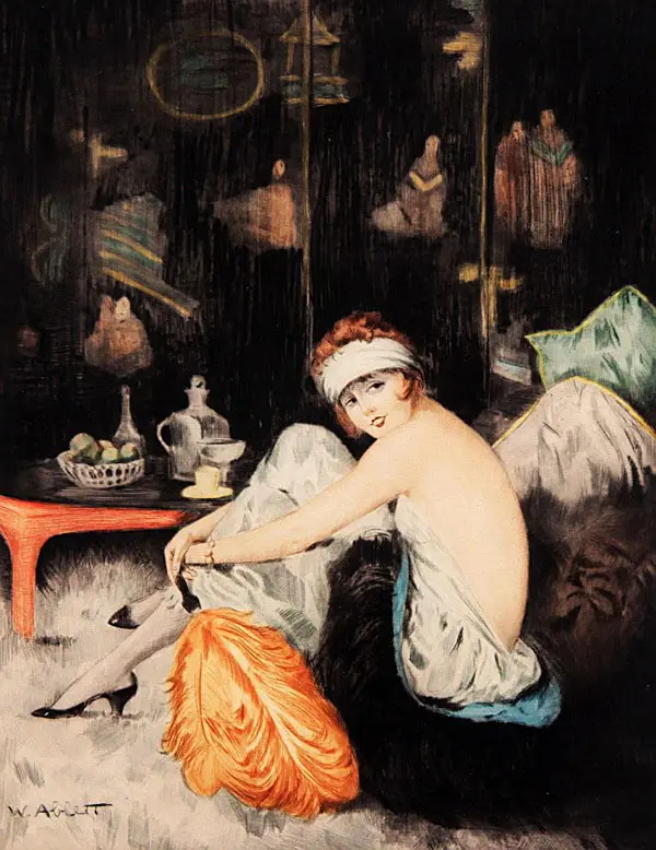 Young Woman with Fan By William Ablett