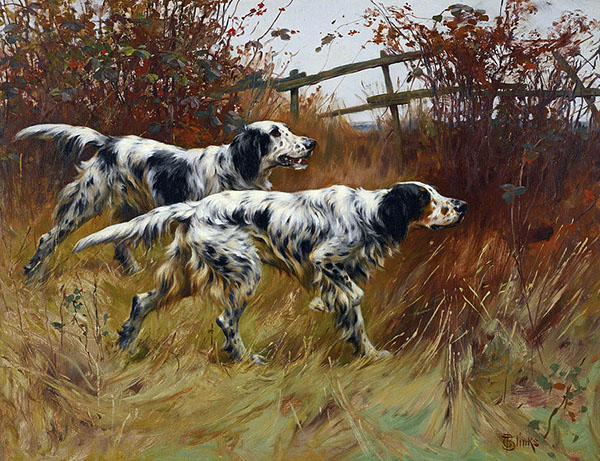 English Setters by Thomas Blink | Oil Painting Reproduction