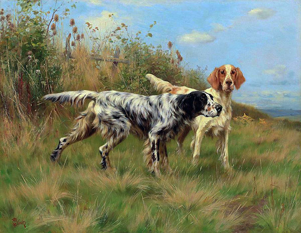 Two English Setters 2 by Thomas Blinks | Oil Painting Reproduction