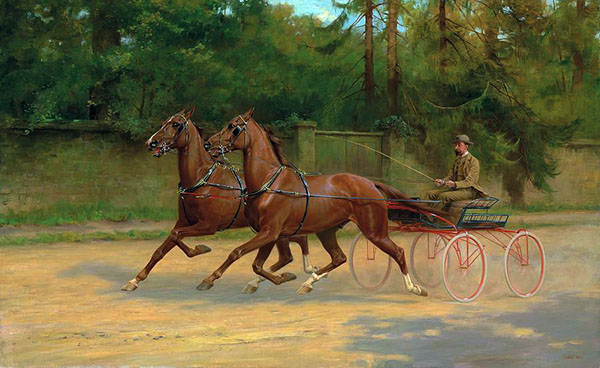 Walter Winans Driving a Carriage | Oil Painting Reproduction