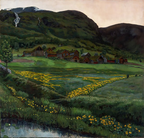 A Clear Night in June by Nikolai Astrup | Oil Painting Reproduction