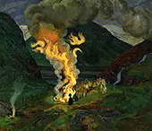 Bonfire Celebrating Midsummer Night By Nikolai Astrup