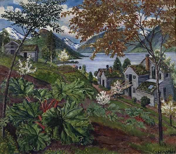 Rhubarb in Sandalstrand by Nikolai Astrup | Oil Painting Reproduction