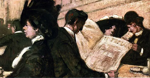 At The Cafe de la Paix By Emile Bernard