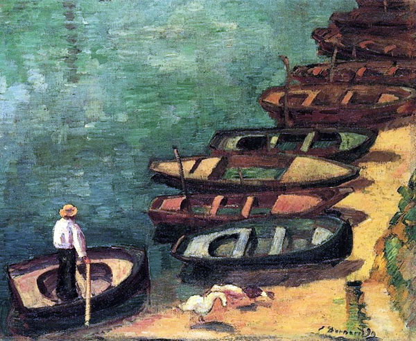 Boats at Pont Aven by Emile Bernard | Oil Painting Reproduction