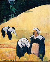 Breton Peasants Gathering The Harvest By Emile Bernard