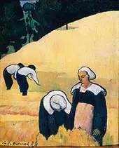 Breton Peasants Gathering The Harvest By Emile Bernard