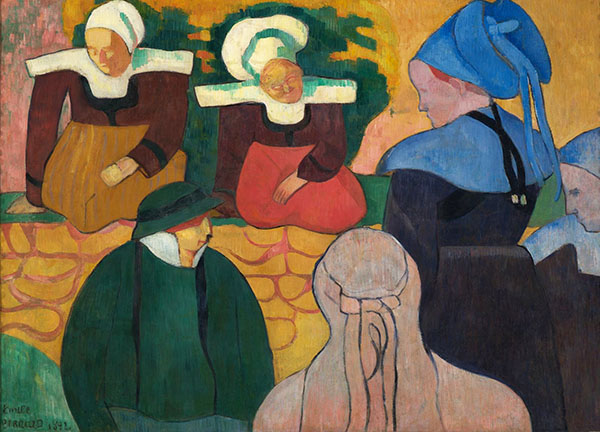 Breton Women at a Wall 1892 by Emile Bernard | Oil Painting Reproduction