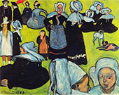Breton Women in The Meadow By Emile Bernard