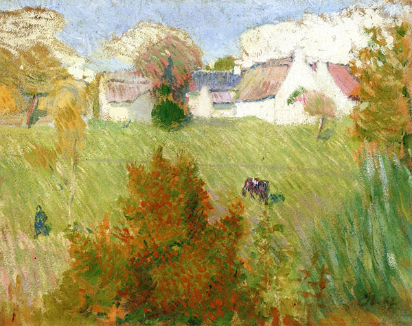 Farm in Pont Aven by Emile Bernard | Oil Painting Reproduction