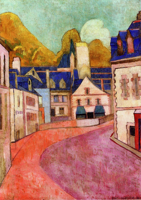 Pink Street in Pont Aven by Emile Bernard | Oil Painting Reproduction
