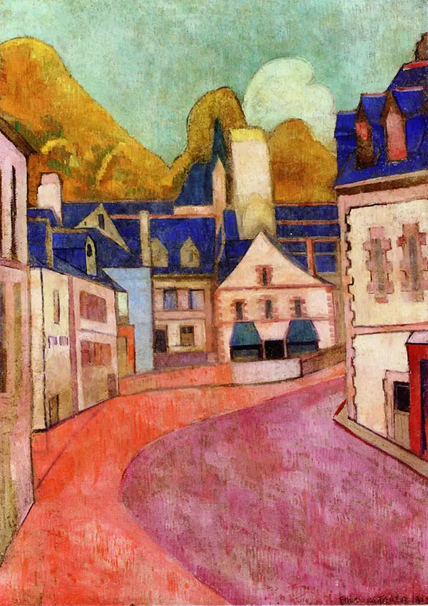 Pink Street in Pont Aven By Emile Bernard