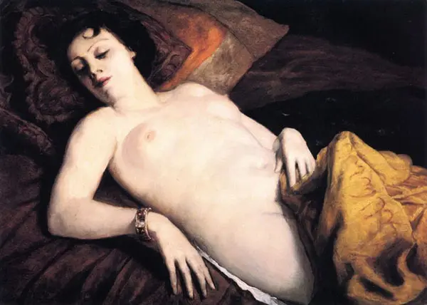 Reclining Nude with Bracelet By Emile Bernard