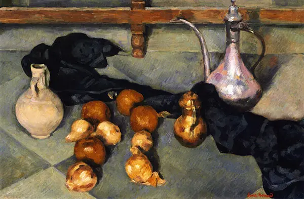 Still Life with Pitcher and Onions By Emile Bernard