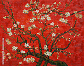 Branches with Almond Blossom Red By Vincent van Gogh