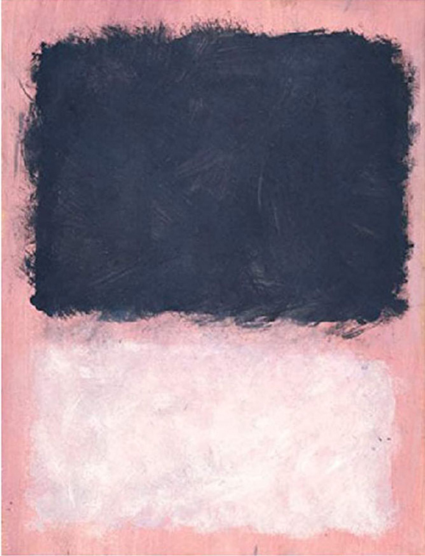 Untitled Navy and White over Pink | Oil Painting Reproduction
