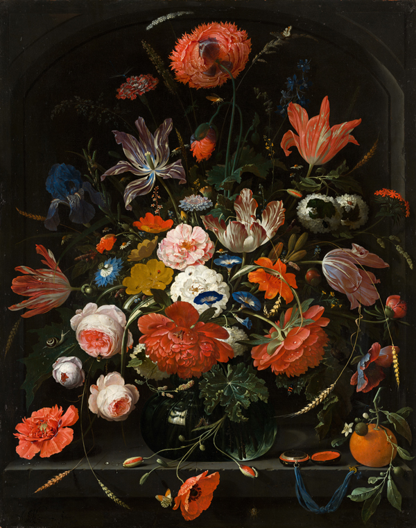 Flowers in a Glass Vase c1670 | Oil Painting Reproduction