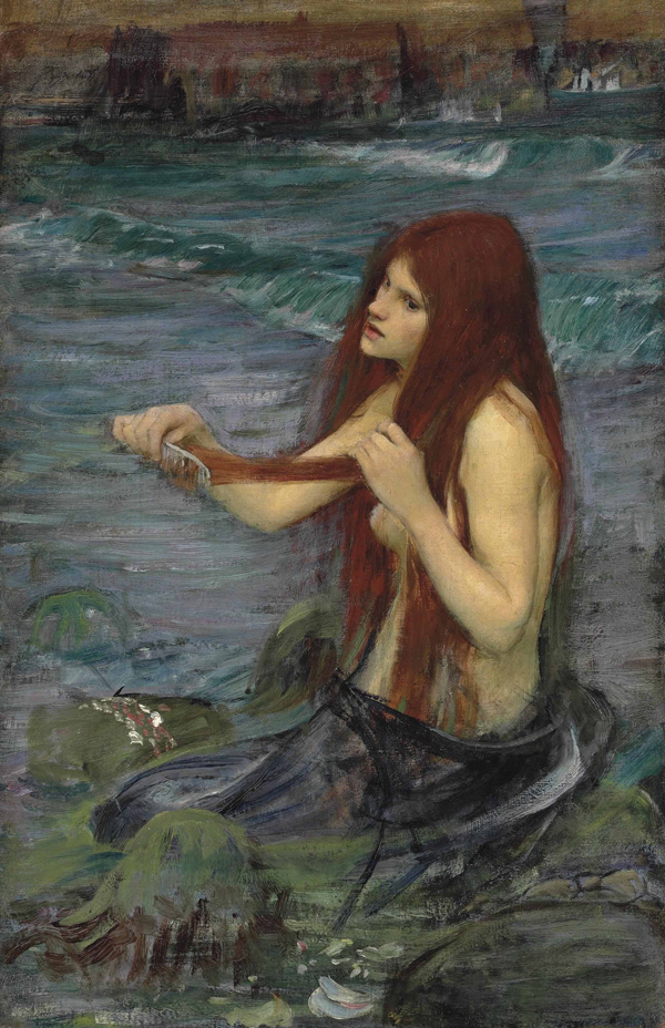 A Mermaid, Sketch by John William Waterhouse | Oil Painting Reproduction