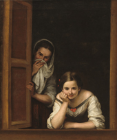 Two Women at a Window By Bartolome Esteban Murillo
