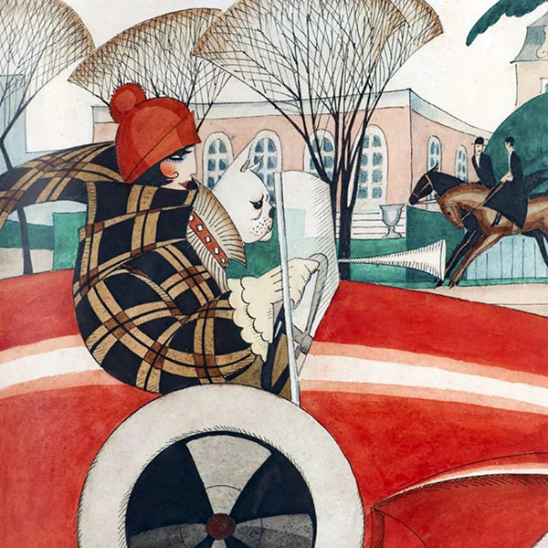The Sports Car by Gerda Wegener | Oil Painting Reproduction