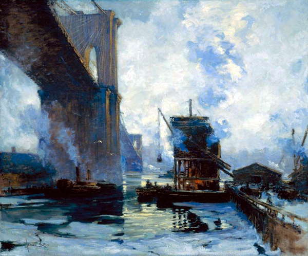 Morning On the River c1911 by Jonas Lie | Oil Painting Reproduction