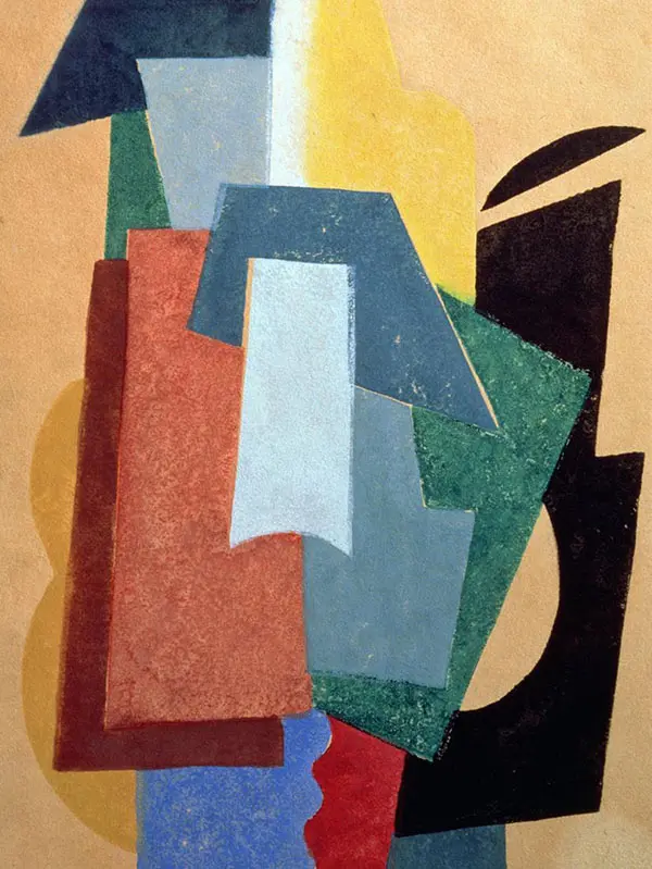Composition Blue Yellow Black By Lyubov Sergeevna Popova