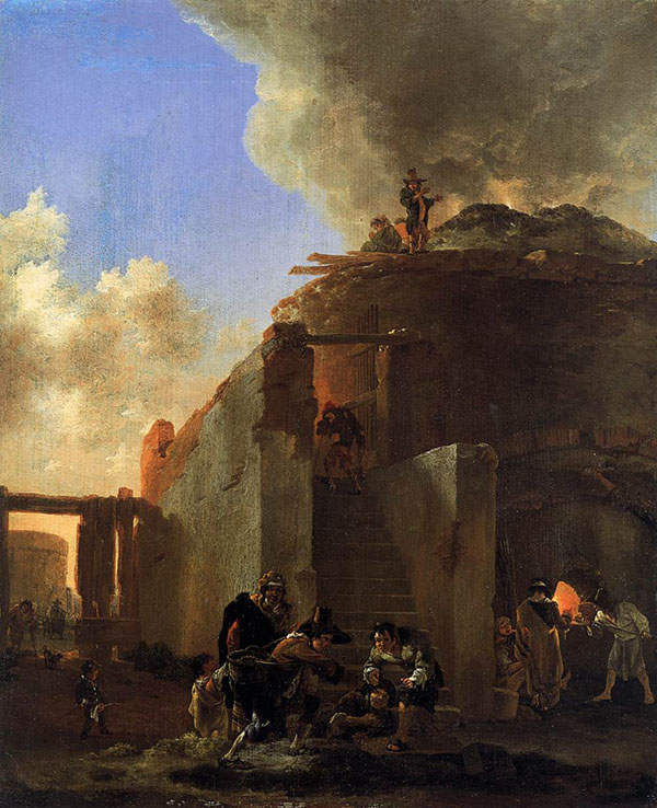 Beggars in front of a Roman Limekiln | Oil Painting Reproduction