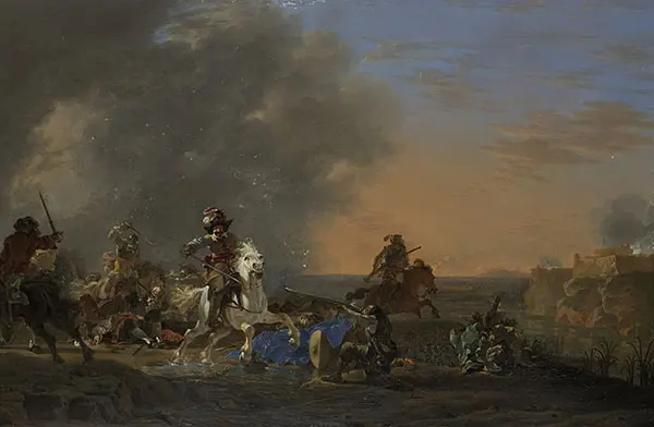 Cavalry Charge at Sunset 1646 By Jan Asselijn