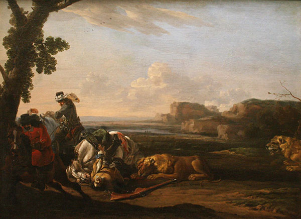 Lion Hunting by Jan Asselijn | Oil Painting Reproduction