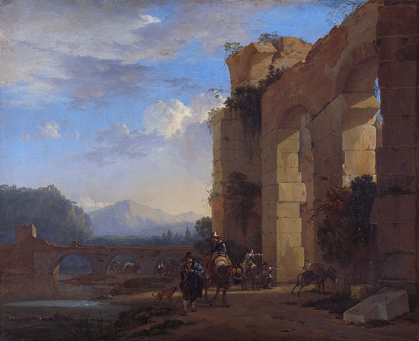 Muleteers Beside an Italian Ruin | Oil Painting Reproduction