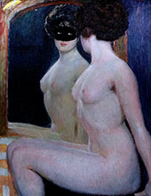 Female Nude in Front of Mirror 1907 By Max Kurzweil