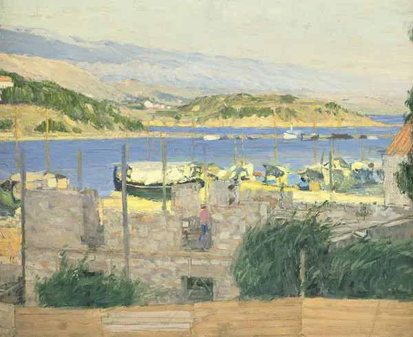 Ships Along The Adriatic Coast By Max Kurzweil